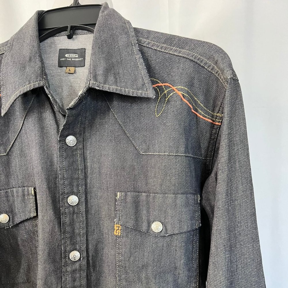 Like NEW - G-Star Raw Western Denim Snap front Shirt - Large